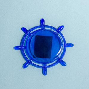 Акриловый магнит (заготовка) «Штурвал-полусфера» d-54 мм. Синий